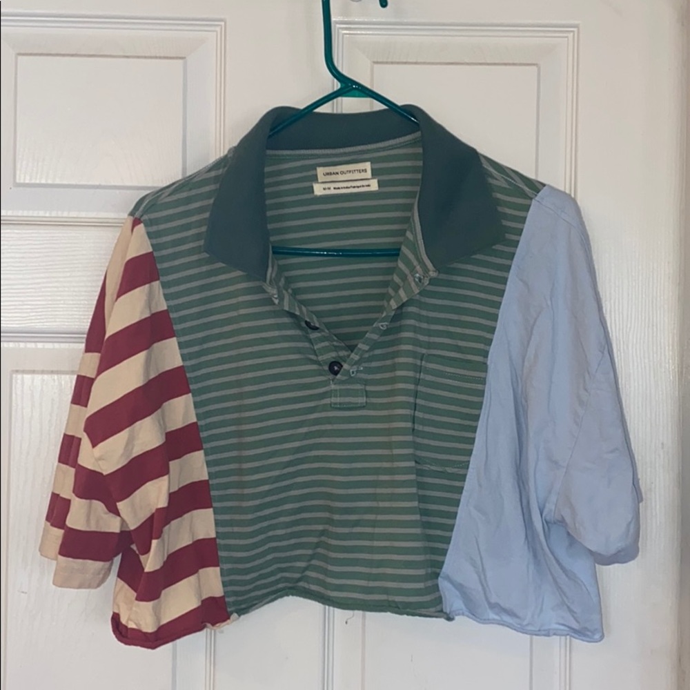 Cropped Urban Outfitters Striped Polo